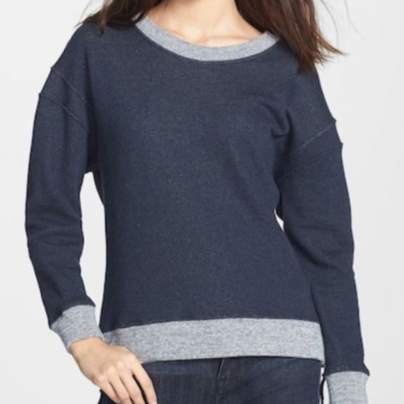 Theory Corbit B Cotton Side Zipper Sweatshirt